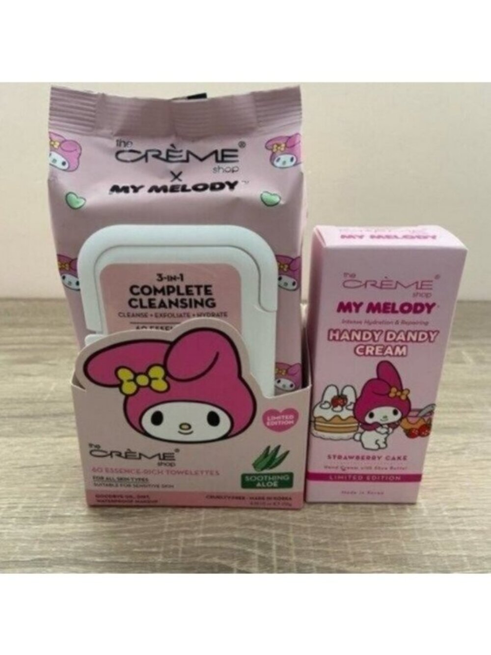 My Melody x The Crème Shop Limited Edition Face Wipes & Hand Cream Lotion NEW